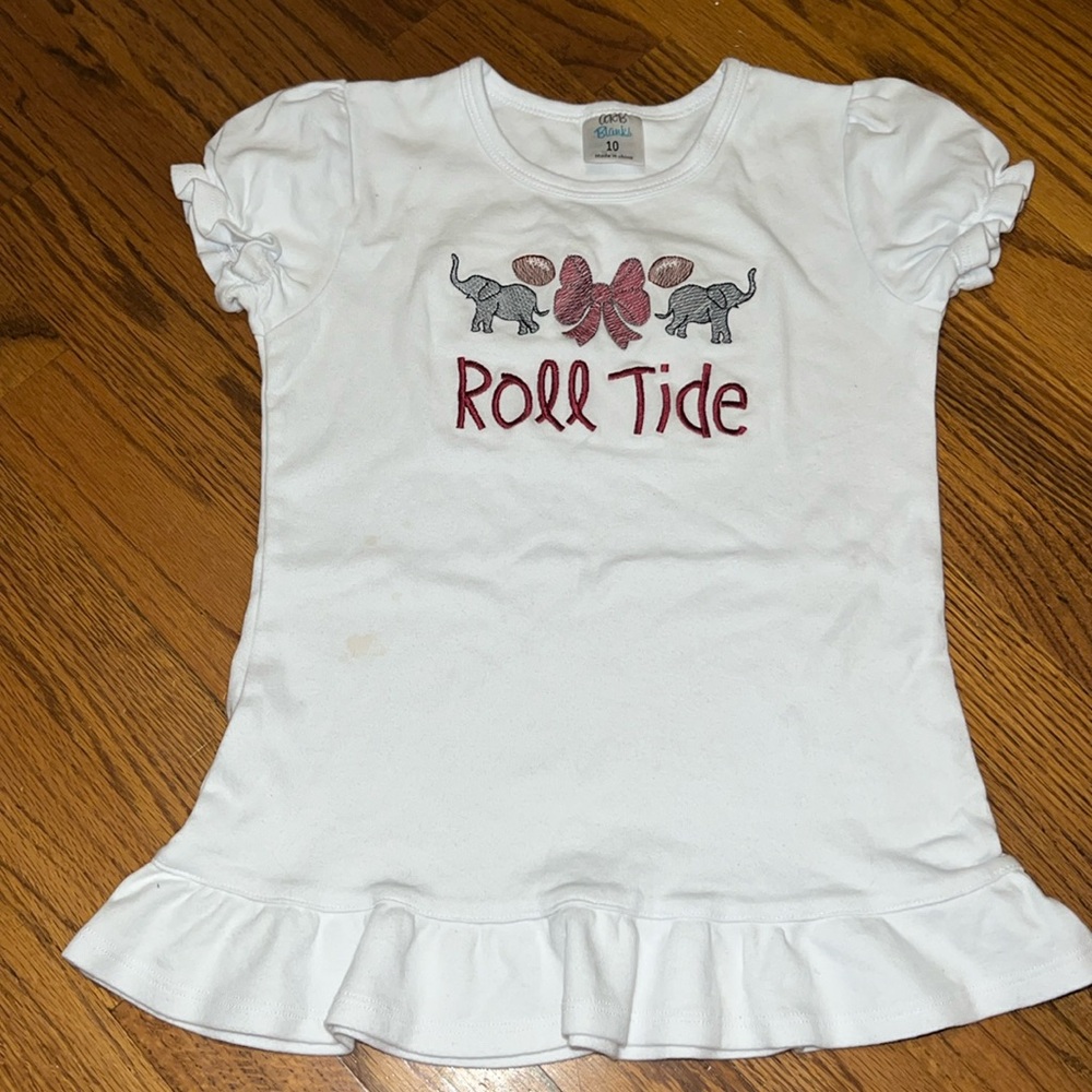 Girls 10 embroidered Roll Tide boutique shirt